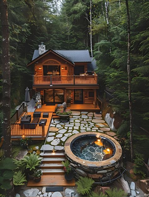 Cabin On Lake In Woods, Beautiful House Images, Mountain Cabins, Whispering Pines, Mountain Cottage, Dream Life House, Village House Design, Outdoor Decor Backyard, Cabin Life