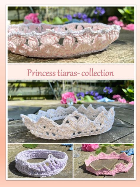 Made By Nensi Blog Crochet Tiara Free Pattern, Crochet Tiara, Princess Tiaras, Crochet Crown, Crochet Princess, Crochet Best, Princess Tiara, Tiara Crown, Crochet Lovers