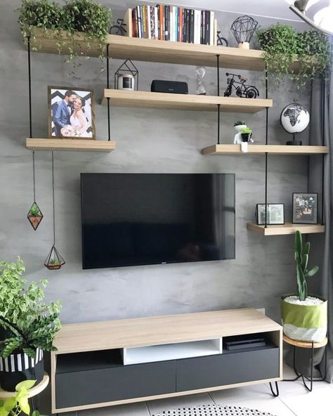 Koti Diy, Living Room Tv Unit Designs, Living Room Decor Inspiration, Tv Wall Decor, 아파트 인테리어, Living Room Tv Wall, घर की सजावट, Boho Living Room, Living Room Decor Apartment