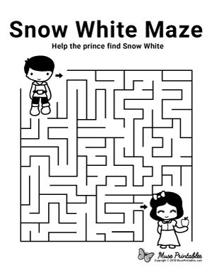 Free Printable Mazes | Page 16 Daycare Worksheets, Snow White Crafts, Free Printable Mazes, Mazes For Kids Printable, Maze Activity, Fairy Tale Crafts, Prewriting Skills, Maze Book, Maze Worksheet