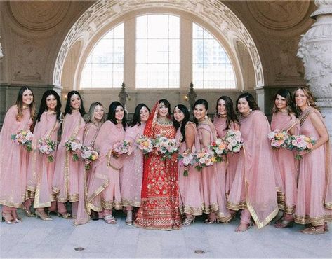 Punjabi Bridesmaids, Indian Bridesmaid Dress, Desi Bridesmaids, Indian Wedding Bridesmaids, Indian Bridal Couture, Bridesmaid Dresses Indian, Indian Bridesmaid Dresses, Indian Wedding Lehenga, Bridesmaid Lehenga