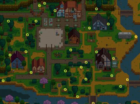 Egg Festival - Stardew Valley Wiki Stardew Egg Hunt Route, Stardew Valley Egg Hunt Best Route, Stardew Valley Egg Hunt, Stardew Farm, Stardew Farms, Stardew Valley Tips, Stardew Valley Farms, Gaming Stuff, Town Square