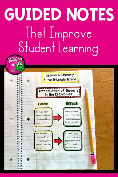 Although there are many ways to take notes, guided notes are the most effective method of note taking. However, there are many different types of guided notes to consider, all with varying pros and cons. In this post you will learn about seven of the most popular types of guided notes. Ways To Take Notes, Auditory Learners, Homeschool Middle School, Homeschool Elementary, Upper Elementary Classroom, Notes Organization, Different Ideas, High School Classroom, Guided Notes