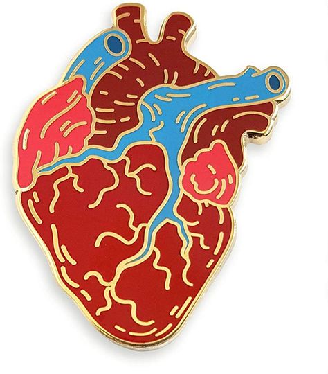 Amazon.com: Pinsanity Anatomical Heart Enamel Lapel Pin: Clothing Valentines Accessories, Punk Pins, Anatomical Heart, Heart Women, Enamel Lapel Pin, Smile More, Copper Metal, Cute Pins, Lapel Pin