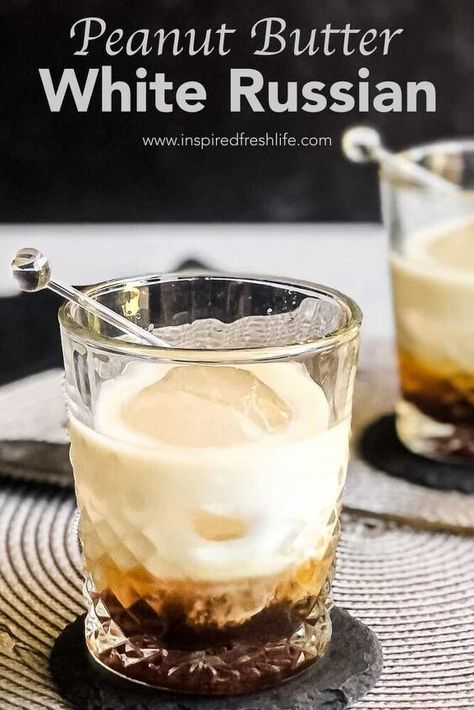 White Russian Recipe, Homemade Kahlua, Peanut Butter Whiskey, White Russian Recipes, White Russian Cocktail, Yummy Cocktails, Creamy Cocktails, Whiskey Recipes, Cocktail Ideas