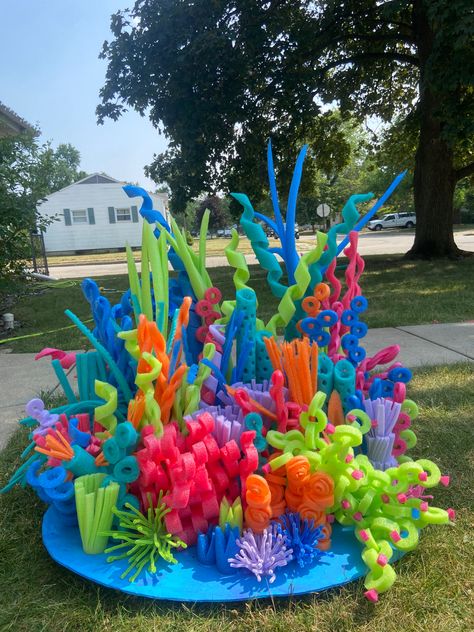 Pool Noodle Coral, Vbs Ocean Theme, The Little Mermaid Musical, Ocean Vbs, Festa Moana Baby, Theme Carnaval, Gala Decorations, Under The Sea Decorations, Ocean Theme Classroom