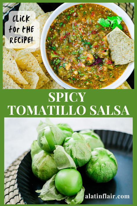 Salsa Recipe With Tomatillos, Salsas Recipes, Tomatillos Salsa, Chipotle Salsa Recipe, Spicy Salsa Recipe, Smoky Chili, Tomatillo Recipes, Savory Recipe, Salsa Recipes