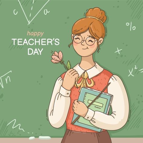 Poster Hari Guru Aesthetic, Teachers Day Card Design, Nowruz Crafts, Teachers Day Drawing, Happy Teachers Day Card, Teachers Illustration, Graduation Photo Frame, Teachers Day Poster, Teachers Day Card