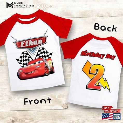 Cars Inspired Birthday T-Shirt Lightning Mcqueen Theme Party Personalized Shirt Kids Sweatshirt Hoodie Check more at https://musictrendingtees.com/product/cars-inspired-birthday-t-shirt-lightning-mcqueen-theme-party-personalized-shirt-kids-sweatshirt-hoodie/ Mcqueen Birthday, Cars Lightning Mcqueen, Family Tees, My Son Birthday, Third Birthday, Lightning Mcqueen, Sons Birthday, Star Shirt, Birthday Shirt