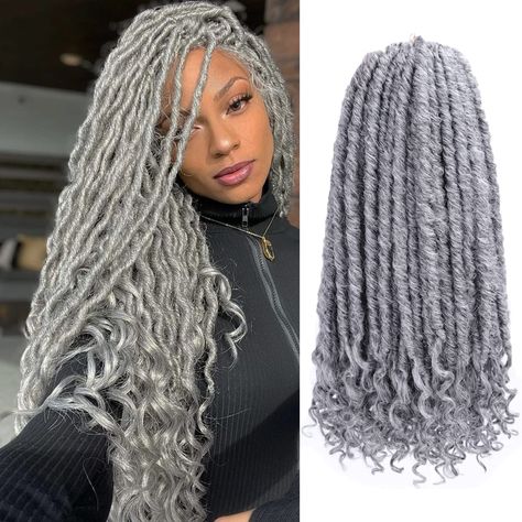 Straight Faux Locs, Hair Extensions 16 Inch, Black Women Crochet, Soft Faux Locs, Grey Hair Braids, Pre Looped Crochet Hair, Goddess Locs Crochet, Crochet Faux Locs, Faux Locs Crochet