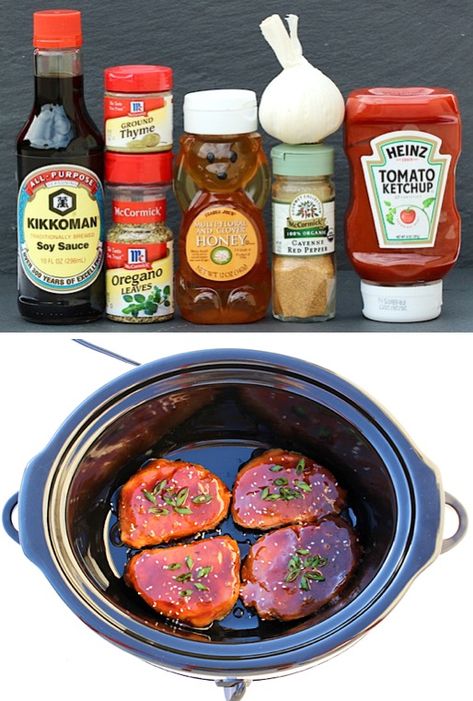 Honey Glazed Pork Chops Crockpot, Crockpot Honey Garlic Pork Chops, Crockpot Pork Chops Honey Garlic, Honey Bbq Pork Chops Crockpot, Slow Cooker Honey Garlic Pork Chops, Honey Garlic Pork Chops Crock Pot, Garlic Pork Chops Crock Pot, Slow Cooker Recipes Pork Chops, Crockpot Pork Chops Recipes