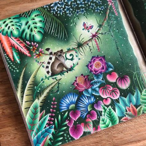 Johanna Basford Secret Garden Coloring Book, Secret Garden Coloring Book Finished, Magical Jungle Johanna Basford, Forest Coloring Book, Colored Pencil Art Projects, Basford Secret Garden, Joanna Basford Coloring, Blending Colored Pencils, Johanna Basford Secret Garden