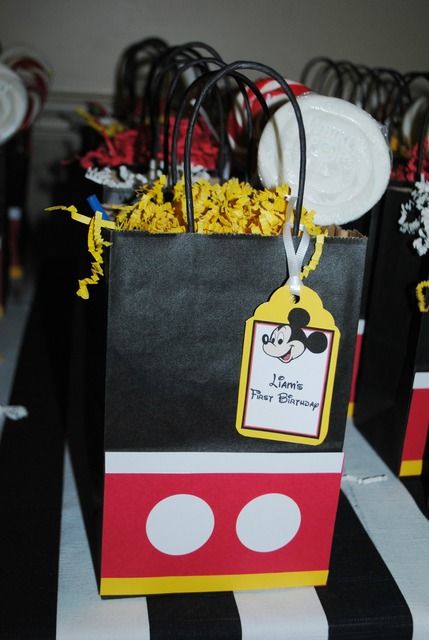 Love these favor bags at a Mickey Mouse party! See more party ideas at CatchMyParty.com! #partyideas #mickey Mickey Goodie Bag Ideas, Mickey Mouse Candy Bags, Mickey Mouse Party Favors, Mickey Mouse Birthday Party Ideas, Mickey Mouse Bday, Mickey Mouse Themed Birthday Party, Fiesta Mickey Mouse, Mickey Mouse Invitation, Mickey Mouse Clubhouse Birthday Party