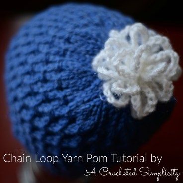 Crochet Pompom, Crochet Headband Tutorial, Crochet Embellishments, Headband Tutorial, Crochet Chain, Crocheted Hat, Crochet Cap, Finger Knitting, Chain Loop