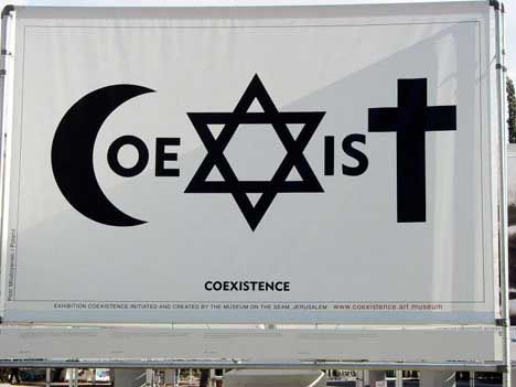 Coexist Banner U2 Coexist Tattoo, Teacher Info, Religious Tolerance, Divine Revelation, Jewish Heritage, Personal Transformation, Spiritual Teachers, A Symbol, Forgiving Yourself