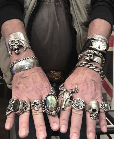 The Great Frog, جوني ديب, Carla Diaz, Cool Rings For Men, Mode Rihanna, Cowboy Aesthetic, Biker Jewelry, Estilo Rock, Goth Jewelry