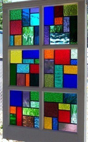 Large Multi Color Stained Glass Reclaimed Wood Window Stained Glass Quilt, Wood Window, زجاج ملون, Mosaic Stained, Stained Glass Window Panel, Tiffany Stained Glass, Glass Art Projects, Room Window, Stained Glass Diy