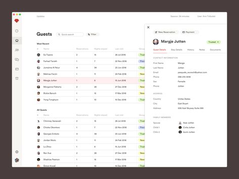 Hotel Guests Management white clean ux ui ux guests horeca saas client management clients crm management hotel School Trip Packing, Web Application Design, School Supplies List, Ui Design Website, Client Management, Dashboard Ui, Web Ui Design, Work Planner, Hotel Management