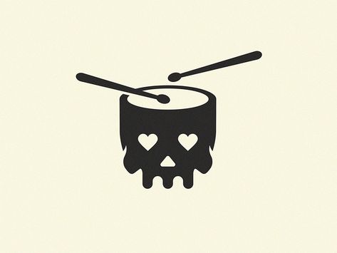 skull drum by Yuri Kart on Dribbble Drum Logo, Drums Logo, Candy Brands, Logo Modern, Logo Diy, Branding Identity, Modern Logo Design, Logo A, Logo Branding Identity