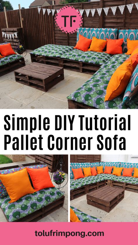 Pallet Corner Sofa, Pallet Furniture Outdoor Couch, Corner Sofa And Coffee Table, Garden Renovation, Diy Pallet Couch, Outdoor Pallet, Diy Pallet Sofa, Pallet Seating, Pallet Garden Furniture