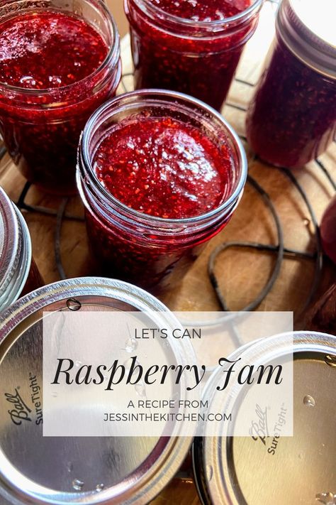 Red Raspberry Jelly Recipe, Raspberry Jam Recipe Canning With Pectin, Canned Raspberry Jam, Red Raspberry Jam Recipe, Sure Jell Raspberry Jam Recipe, Raspberry Jam Recipe Canning, Canning Raspberry Jam, Raspberry Preserves Recipe, Raspberry Jelly Recipe