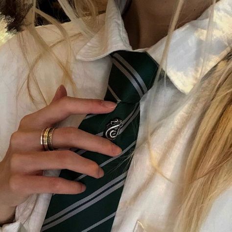 Slytherin Uniform Female, Slytherin Uniform, Narcissa Black, Slytherin Outfit, Rita Skeeter, Alnwick Castle, Black Sisters, Slytherin House, Hogwarts Aesthetic