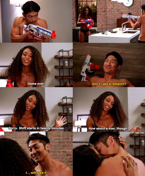 Ethan And April Chicago Med, Chicago Med April And Ethan, April Sexton Chicago Med, April Sexton And Ethan Choi, Ethan Choi, Ambw Couples, Blasian Couples, Interracial Art, Biracial Couples