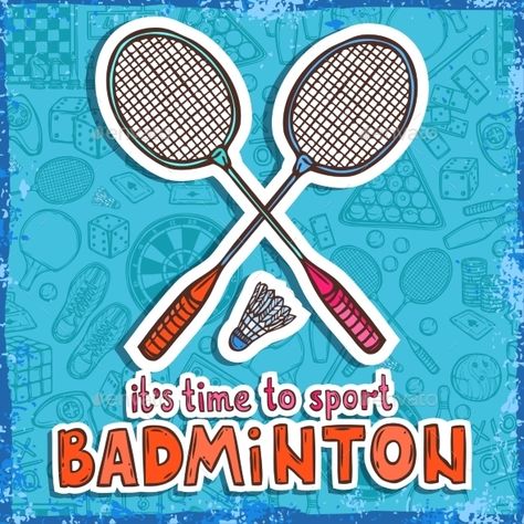 Badminton Sketch Background Badminton Cover Page, Shuttlecock Sketch, Badminton Poster, Badminton Doubles, Title Typography, Anniversary Dessert, Badminton Championship, Best Badminton Racket, Badminton Tournament