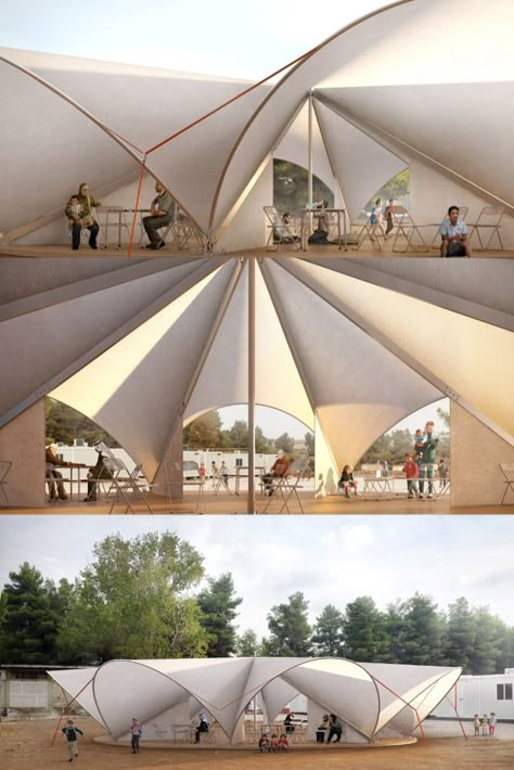 Maidan tent | Pavilion Tent Pavilion, Bird Watching Tower, Desert Farm, Architectural References, Membrane Structure, Facade Ideas, Tent Design, A Group Of People, Architecture Design Concept