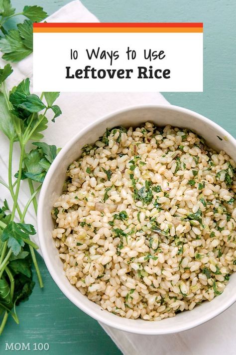 10 Ways to Use Leftover Rice / Extra rice has so many potentials uses all week long, you'll be glad to have leftovers hanging out in the fridge. #leftovers #ricerecipe Leftover Jasmine Rice Recipes, Pre Cooked Rice Recipes, Recipes Using Cooked Rice, Leftover Brown Rice Recipes, Leftover Rice Ideas, Rice Recipe Ideas, Rice Leftovers, Leftover White Rice, Use Leftover Rice