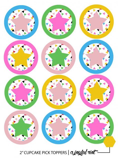 Star Cupcake Toppers | Free Printable Cupcake Toppers Free Printable, Star Cupcake Toppers, Cinnamon Sticks Christmas, Cupcake Toppers Template, Cupcake Toppers Free, Stick Christmas Tree, Class Birthdays, Star Cupcakes, Tissue Paper Tassel