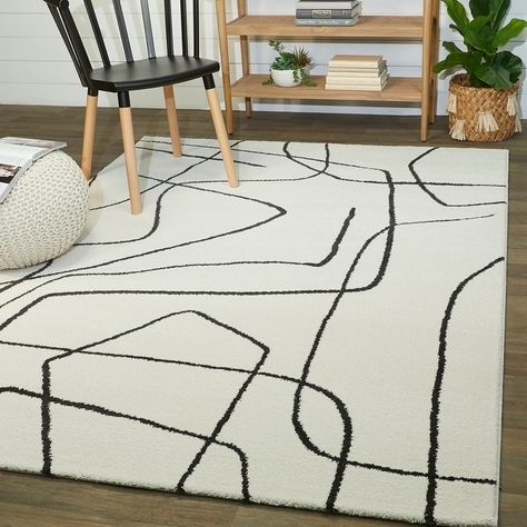 Descartes Abstract Modern Area Rug - Bed Bath & Beyond - 33045786 Eclectic Area Rug, Area Rug Sets, White Charcoal, Modern Area Rug, Soft Rug, Rug Sets, White Rug, White Area Rug, Modern Area Rugs