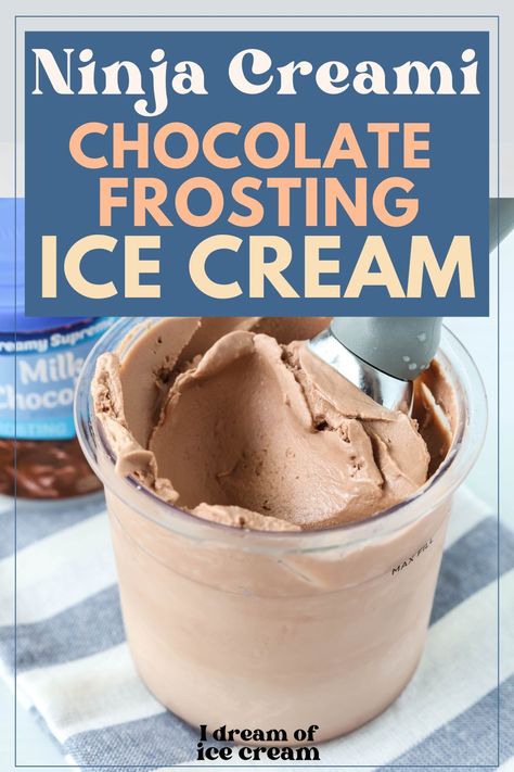 Did you know you can make chocolate ice cream in the Ninja Creami machine--using canned frosting? It's super easy to do, and the result is a deliciously creamy and decadent treat! Ninja Creami Chocolate Ice Cream, Ice Cream Maker Recipes Healthy, Butterbeer Ice Cream, Chocolate Cherry Ice Cream, Chocolate Frozen Yogurt, Ninja Creamy, Ninja Ice Cream Recipe, Chocolate Frosty, Chocolate Ice Cream Recipe