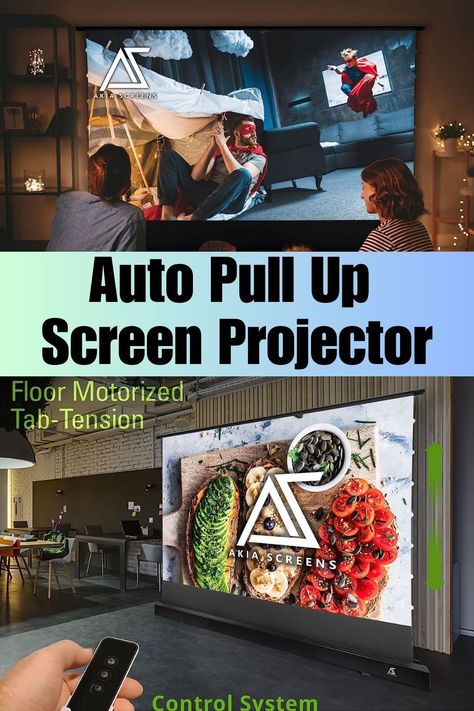 Pull-Up Screen Projector. Auto Pull Up Floor Rising Projector Screen Tab 102 inch 16:9 Indoor Movie Video Home Theater Cinema Office, CineWhite, Black Casin, event screen projector Projection Screens, Movie Screen, Projector Screen, Video Home, Pull Up, Home Theater, Pull Ups, 16 9, Projector