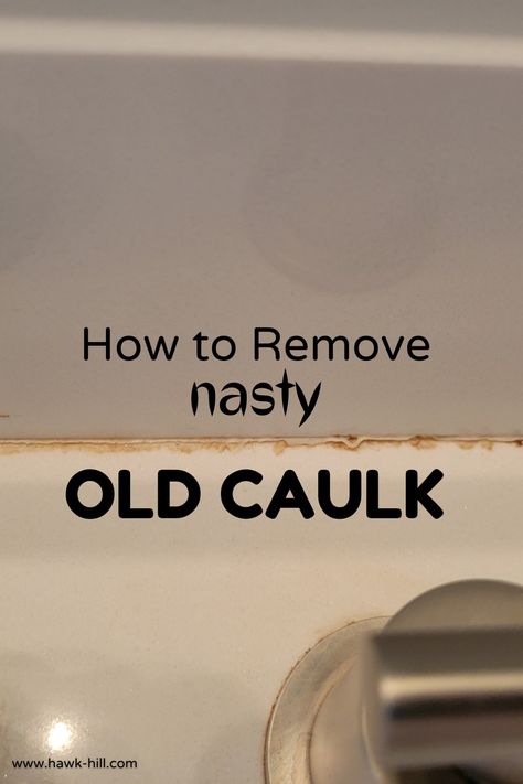 Old, moldy caulking in a bathroom How To Remove Caulking, Remove Bathtub, Bathtub Caulking, Bathroom Caulk, Caulking Tips, Old Bathtub, Silicone Caulk, Bathroom Hacks, Tub Cleaner