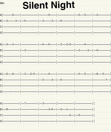 Silent Night... Silent Night Guitar Tab, Ukulele Tabs Fingerpicking, Akordy Na Ukulele, Ukulele Fingerpicking Songs, Ukulele Tabs Songs, Ukelele Chords Ukulele Songs, Ukulele Fingerpicking, Ukulele Songs Beginner, Easy Ukulele Songs