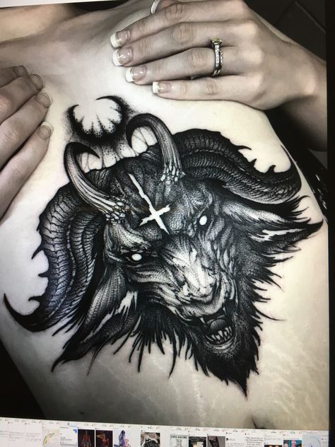 Gotik Tattoo, Satanic Tattoos, Doctor Tattoo, 42 Tattoo, Occult Tattoo, Capricorn Tattoo, Underboob Tattoo, Demon Tattoo, Tattoos Geometric