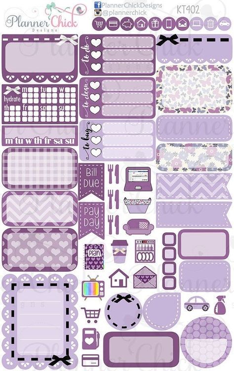 Purple Stickers, Penanda Buku, Plum Planner, To Do Planner, Bond Paper Design, Free Printable Planner Stickers, Scrapbook Printing, 사진 촬영 포즈, Happy Planner Stickers