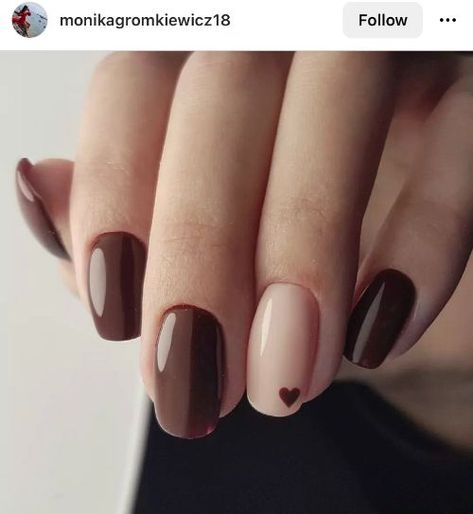 Brown Nail Art, Nail Art Designs For Beginners, Brown Nails Design, Simple Fall Nails, Hello Nails, Fall Gel Nails, Beige Nails, Simple Gel Nails, Casual Nails