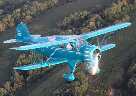 1934 Waco YKC Biplane Vintage, Ottumwa Iowa, Light Aircraft, Airplane Flight, Chevy Traverse, Old Planes, Airplane Photography, Aircraft Painting, Vintage Planes