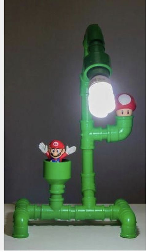 Mario Room, Diy Furniture Building, Pvc Projects, Diy Lampe, Geek Decor, Pipe Furniture, Pipe Lamp, Rustic Lamps, Game Room Design