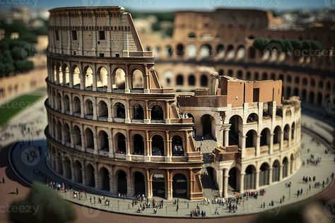 Miniature Colosseum in Rome Italy TiltShift Effect Italy Colosseum, Rome Italy Colosseum, Rome Attractions, Ancient Myths, School Things, Art N Craft, Rome Italy, Free Stock Photos, Basement