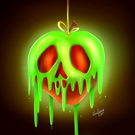 Poison Apple Drawing, Snow White Poison Apple, Apple Drawing, Apple Tattoo, Snow White Apple, Drawing Apple, Poisoned Apple, Halloween Apples, Disney Evil Queen