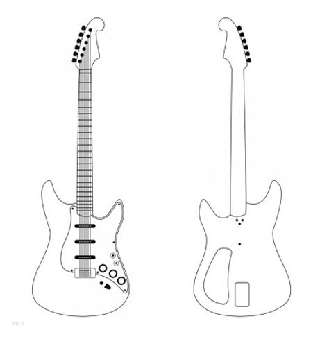 Guitar Cutout Template, Guitar Template, Cardboard Guitar, Keyboard Symbols, Popsicle Stick Houses, Paper Model Car, Guitar Patterns, Laser Cut Decor, Miniature Guitars