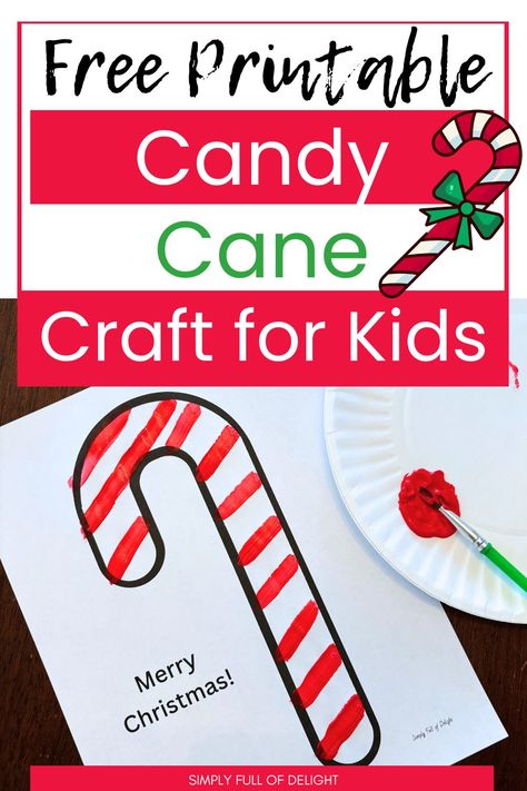 free candy cane template printable for easy candy cane craft for preschool Candy Cane Lesson Plans For Toddlers, Candy Cane Pattern Template, Candy Cane Art Projects For Kids, Candy Cane Crafts For Toddlers, Candy Cane Template Free Printable, Candy Cane Crafts Preschool, Candy Cane Template, Candy Cane Craft, Preschool Christmas Activities