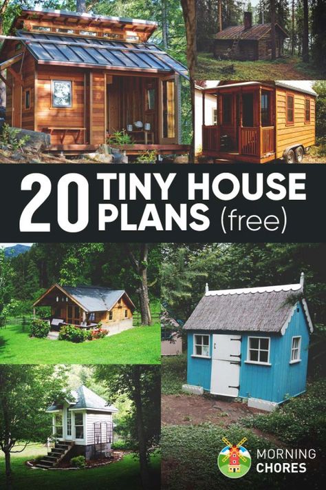 Living in a 100-400 sqft house can be more meaningful than in a big one. Here are 20 free DIY tiny house plans to help you build one by yourself. Tiny House Plans Free, Diy Tiny House Plans, Wohne Im Tiny House, Diy Tiny House, Building A Chicken Coop, Building A Shed, Tiny House Cabin, Hus Inspiration, Tiny House Living