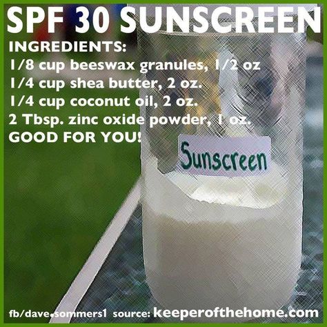 Natural sunscreen Sunscreen Recipe, Natural Remedies For Sunburn, Sunscreen For Face, Diy Lotion, Home Health Remedies, Natural Sunscreen, Homemade Bath Products, Natural Diy, Beauty Recipe