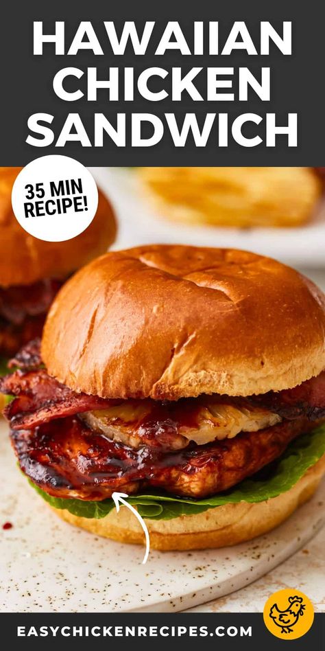 Hawaiian Bbq Chicken Sandwich, Chicken Sandwich Grilled, Teriyaki Chicken Sandwich, Hawaiian Chicken Sandwich, Blended Coffee Recipes, Quick Chicken Dinner, Chicken Sandwich Recipe, Bbq Chicken Sandwich, Hawaiian Bbq