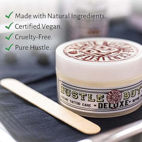 Hustle Butter Tattoo Aftercare 5 fl oz (2 pack) Tattoo Balm, For New & Older Tattoos - Safe While Healing - Vegan Tattoo Cream No-Petroleum Butter Tattoo, Tattoo Lotion, Aftercare Tattoo, Tattoo Balm, Tattoo Cream, Tattoo Process, Vegan Tattoo, Vegan Cream, Healing Tattoo