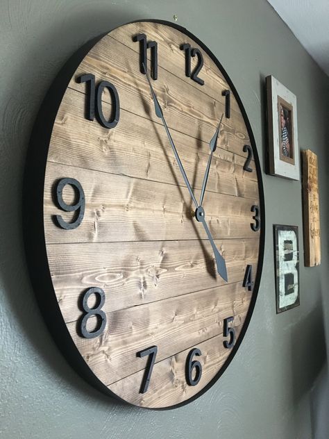 Large Farmhouse Clock On Wall, Large Round Wall Clock, Huge Wood Wall Clock, Large Wooden Clock, Huge Wall Clock Antique Farmhouse, Giant Wall Clock, Rustic Wood Clocks Overstock, Farmhouse Clocks, Oversized Clocks